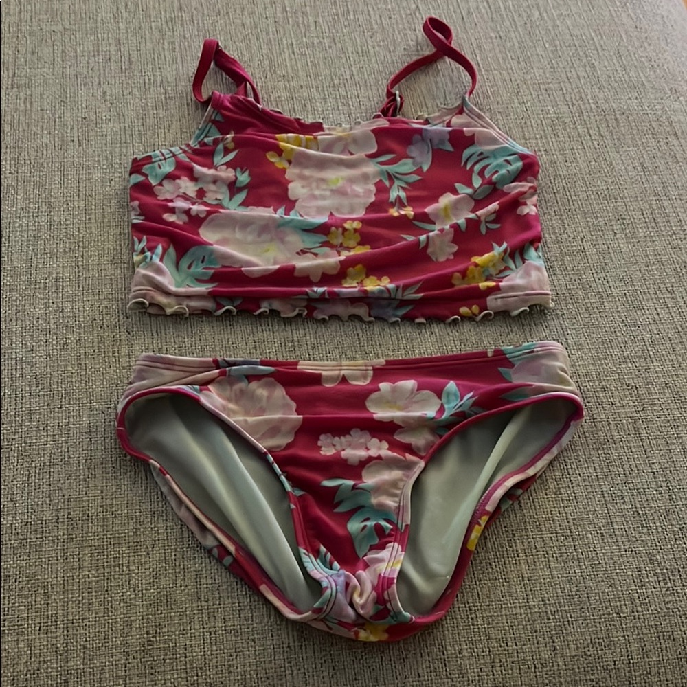Art class girls 2 piece floral bathing suit - M (7/8)